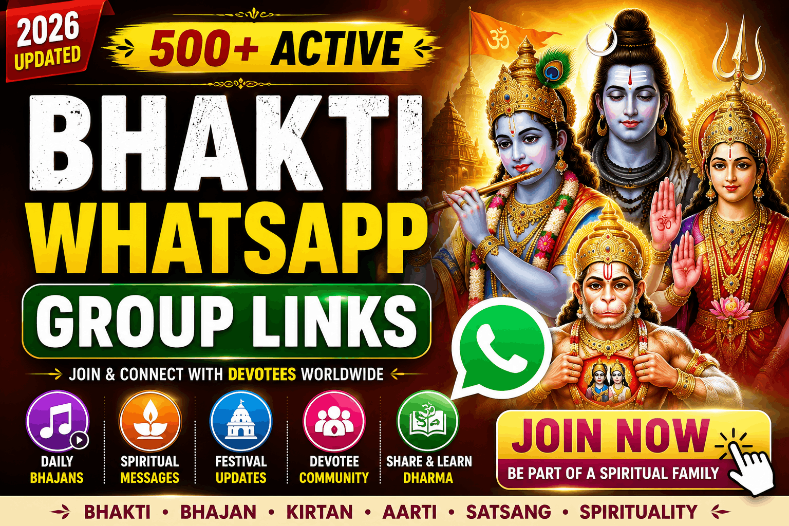 Join Active Bhakti WhatsApp Groups | Daily Bhajans & Kirtans